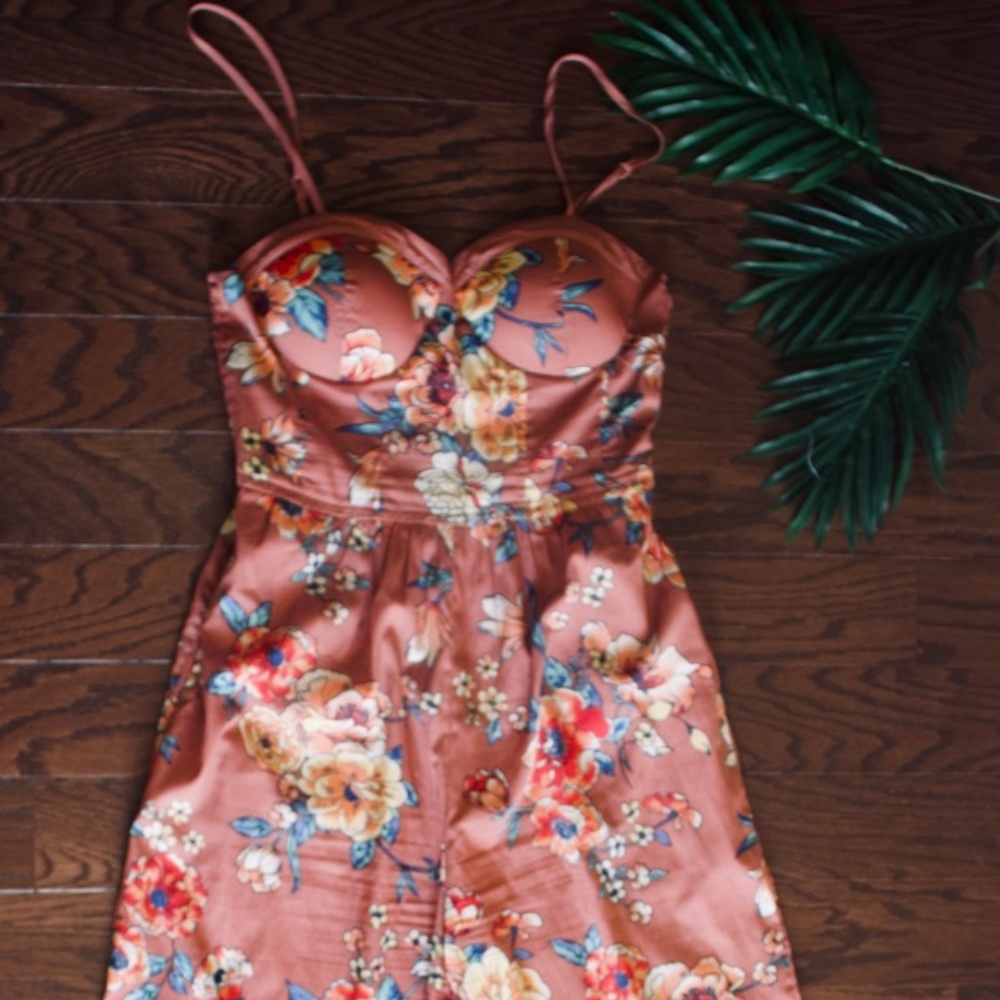 Band of Gypsies | Orange Floral Jumpsuit